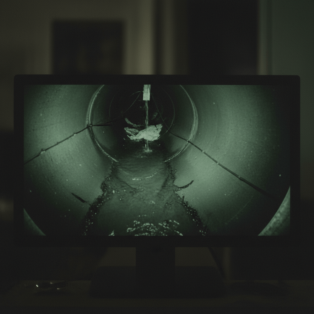 Monitor einer Kanal TV Inspektion